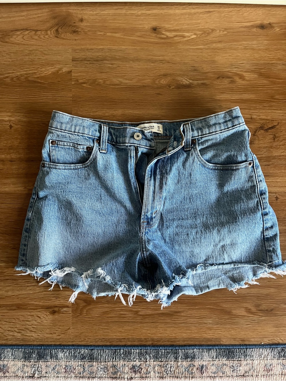 Abercrombie & Fitch Light Blue Frayed Hem Denim Cutoff Shorts